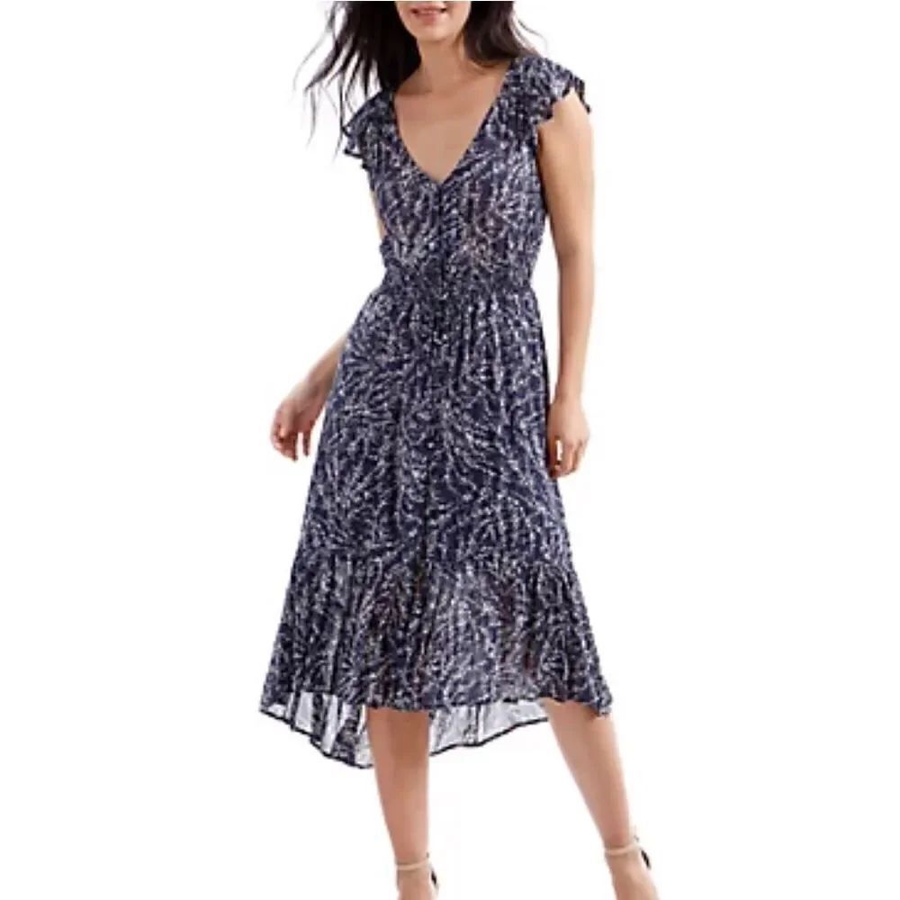 Lucky Brand FELICE Blue / White Floral Prairie Peasant Dress